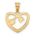 14K with White Rhodium Diamond-cut Heart Arrow Pendant - Image 3