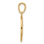 14K and White Rhodium Diamond-cut MOM Cut-out Heart Pendant - Image 2