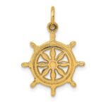 14k Ships Wheel Charm