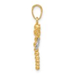 14k and White Rhodium Polished and Diamond-cut Dragonfly Pendant - Image 2