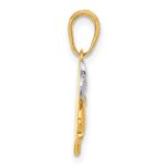 14k with Rose and White Rhodium Polished and Diamond-cut Clover Pendant - Image 2