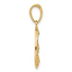 14K and White Rhodium Diamond-cut Moon and Stars Pendant - Image 2