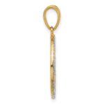 14K and White Rhodium Diamond-cut Stars Pendant - Image 2