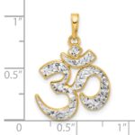 14K and White Rhodium Diamond-cut Om Pendant - Image 4