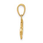 14K with White Rhodium Diamond Cut Swirl Turtle Pendant - Image 2