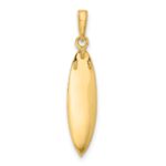 14K and White Rhodium Diamond-cut 3-D Surfboard Pendant - Image 3