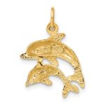 14k Dolphin Pair Charm - Image 3