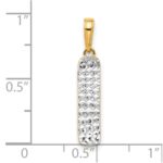 14k and White Rhodium Diamond-cut Skateboard Pendant - Image 5