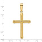 14K Polished and Textured Cross Pendant - Image 5