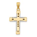 14K Two-tone Polished Cross Pendant - Image 3