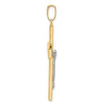 14K Two-tone Polished and Textured Crucifix Pendant - Image 2