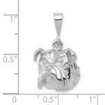 14k White Gold Bulldog Pendant - Image 3