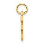 14KY Satin Diamond-cut Letter E Initial Charm - Image 2