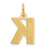 14KY Satin Diamond-cut Letter K Initial Charm - Image 3