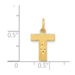 14KY Satin Diamond-cut Letter T Initial Charm - Image 3