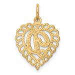 14k Heart Letter D Charm - Image 4