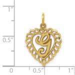 14k Heart Letter G Charm - Image 3