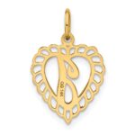 14k Heart Letter I Charm - Image 3