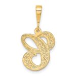 14KY Polished Script Filigree Letter C Initial Pendant - Image 3