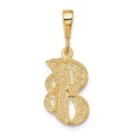 14KY Polished Script Filigree Letter J Initial Pendant - Image 3