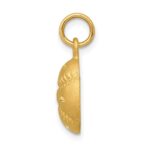 14k Satin Diamond-cut Baseball Charm - Image 2