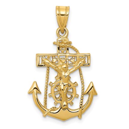 14k Mariners Crucifix Pendant