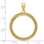 Wideband Distinguished Coin Jewelry 14k Polished and Beaded 27.0mm Prong Coin Bezel Pendant - Image 4
