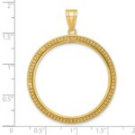 Wideband Distinguished Coin Jewelry 14k Polished and Beaded 32.0mm Prong Coin Bezel Pendant - Image 4