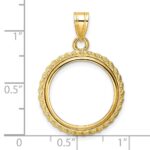 Wideband Distinguished Coin Jewelry 14k Polished with Casted Rope 18.0mm Prong Coin Bezel Pendant - Image 4