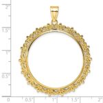 Wideband Distinguished Coin Jewelry 14k Polished Fancy 32.7mm Prong Coin Bezel Pendant - Image 4