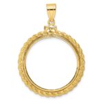 Wideband Distinguished Coin Jewelry 14k Polished Casted Rope 27.0mm x 2.35mm Screw Top Coin Bezel Pendant