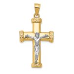 14k Two-tone Crucifix Pendant