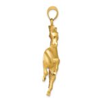 14k Large Satin Diamond-cut Horse Pendant - Image 2