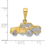 14k and White Rhodium Pick-up Truck Pendant - Image 4