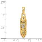 14K and White Rhodium Mezuzah with Shin Charm - Image 4