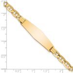 14k Polished Solid Chain/Solid Plate Anchor Link Soft Diamond Shape 33x9.8mm Plate ID Bracelet - Image 3