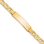 14k Polished Solid Chain/Solid Plate Anchor Link 37x10mm Plate ID Bracelet