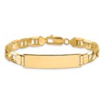 14k Polished Solid Chain/Solid Plate Anchor Link 37x10mm Plate ID Bracelet - Image 3