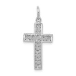14k White Gold Filigree Cross Charm
