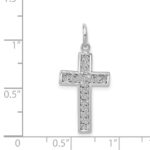 14k White Gold Filigree Cross Charm - Image 4