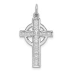 14k White Gold Celtic Cross Charm