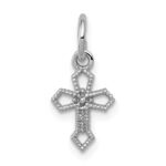 14k White Gold Passion Cross Charm