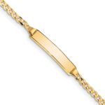 14k Polished Solid Chain/Solid Plate Curb Link 20x4.8mm Plate 7 inch ID Bracelet