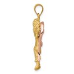 14k Two-tone Satin and Polished Angel Pendant - Image 2