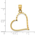 14K Satin Diamond-cut Reversible Heart Pendant - Image 3