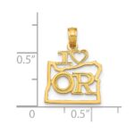 14k Solid I HEART OR Oregon State Pendant - Image 4