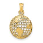 14k Polished Cut-out Globe Pendant