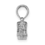 14K White Gold 3-D Miniature Train Charm - Image 2