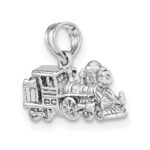 14K White Gold 3-D Miniature Train Charm - Image 5