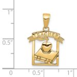 14k Polished Flat-Backed TEACHER Pendant - Image 3